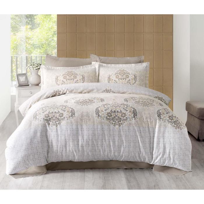 Постельное бельё SAYKA 2 сп., 240х260, 200x220, 50х70-4 шт., сатин 125 г/м², цвет кремовый