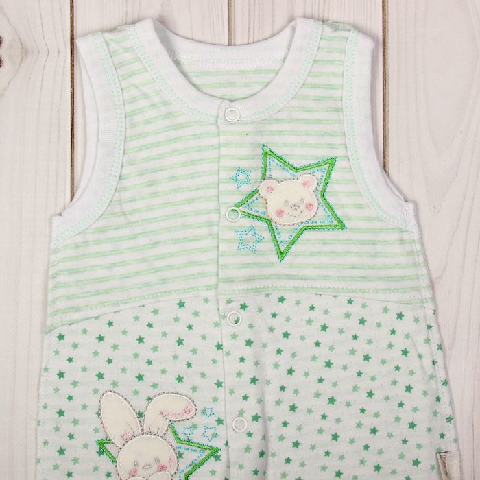 Полукомбинезон детский, рост 74 см, цвет зелёный 858_М