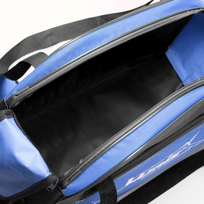 Сумка дорожная на молнии, 1 отдел, наружный карман, цвет чёрный/голубой