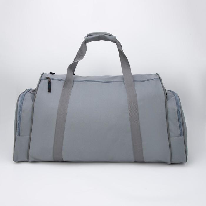 Сумка спортивная на молнии, 3 отдела, наружный карман, цвет серый/зелёный