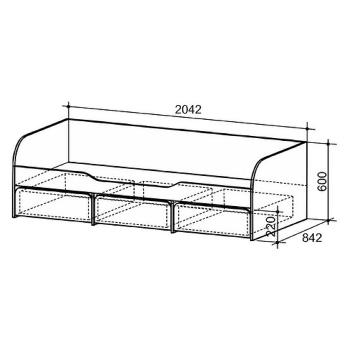 Кровать детская Сити 842 с ящиками