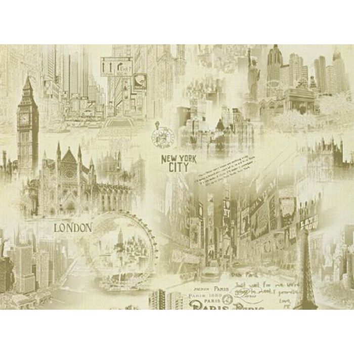 Обои бумажные кашированные  5166 (04) ДК "Сити", зелёные, 0,53х10 м