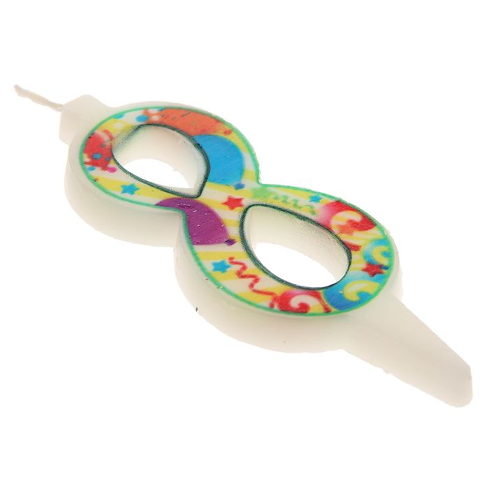 Свеча в торт цифра 8 "С Днем рождения"