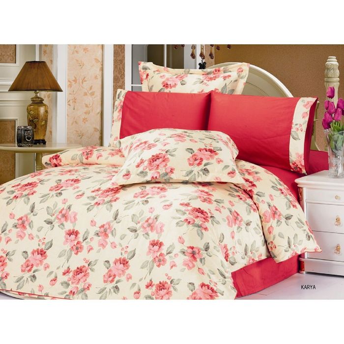 Постельное бельё KARYA 2 сп., 240х260, 200x220, 70x70-2 шт., 50x70-2 шт., сатин 90 г/м²