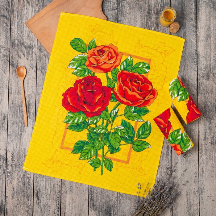 Набор кухонных полотенец, размер 45х60 см - 3 шт.