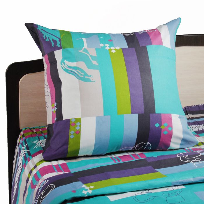 Постельное бельё АДЕЛЬ «Пони» 1,5 сп., размер 145х210 см, 145х210 см, 70х70 см-1 шт., поплин 125 г/м²