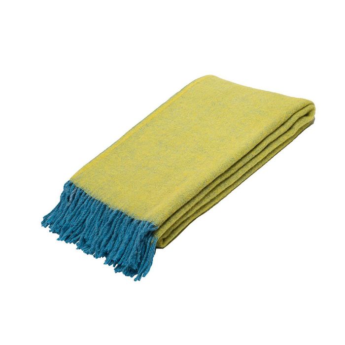 Плед " Дуэт" шерстяной,100% овечья шерсть 140*200 см, цв.69 салат-бирюза