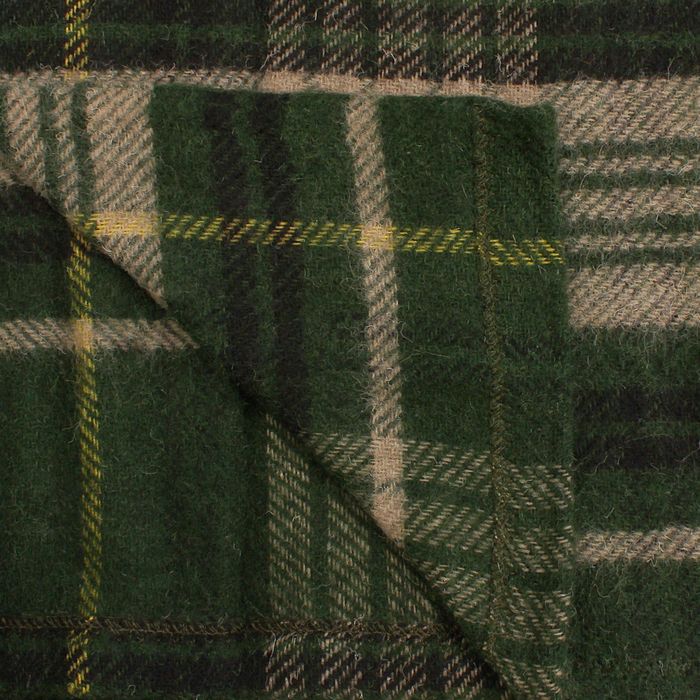 Плед в дорогу 100% овечья шерсть 280 г/кв.м. 140*140 см, цв.4801 болот-беж-жел-черн туба