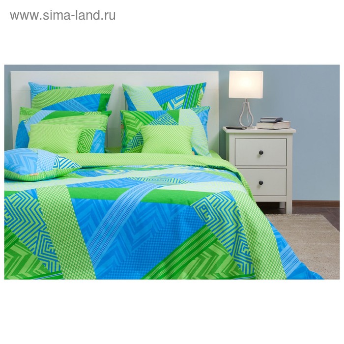 

КПБ «Ньюкасл лайм/2», 2 сп, размер 214 х 220 см, 172 х 205 см, 50 х 70 см - 2 шт., бязь