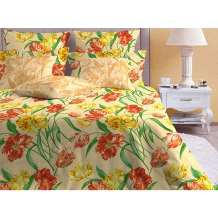 Постельное бельё «Голландия беж/3» дуэт, размер 224х240, 148х212-2 шт., 70х70-2 шт, 50х70-2 шт., бязь 142 г/м²