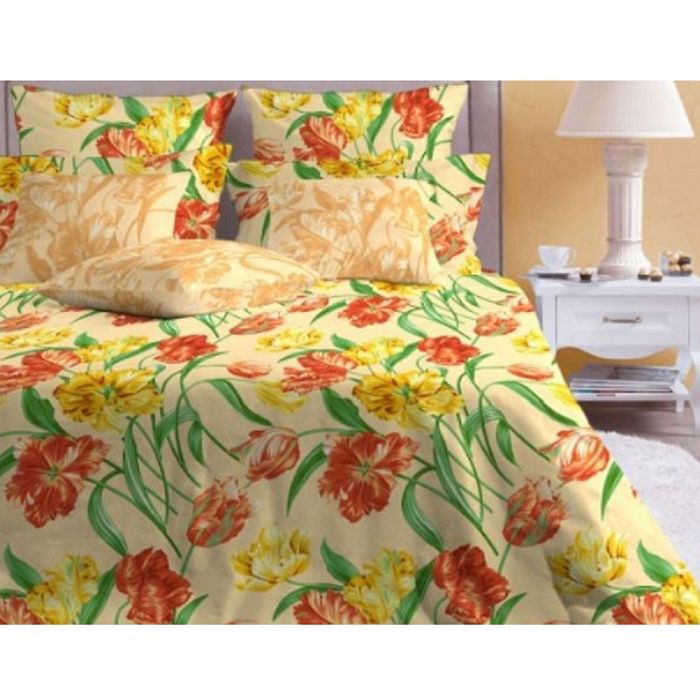 Постельное бельё «Голландия беж/3» 1,5 сп., размер 156х220, 140х205, 70х70-2 шт., бязь 142 г/м²