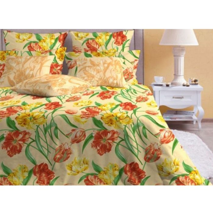 Постельное бельё «Голландия беж/3» 2 сп., размер 214х220, 172х205, 70х70-2 шт., бязь 142 г/м²