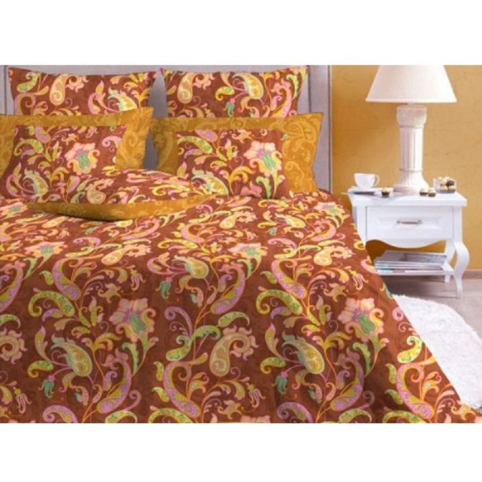 Постельное бельё «Кемер мокко/4» 2 сп., размер 214х220, 172х205, 70х70-2 шт., бязь 142 г/м²