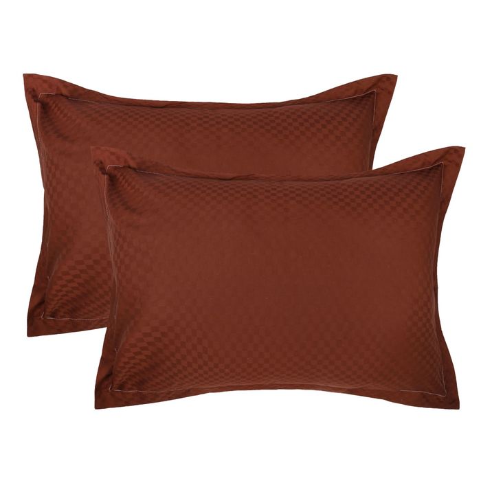 Наволочка АДЕЛЬ «Шашки 1-1», цвет шоколад,, размер 70х70 см-1 шт., страйп-сатин, 125 г/м²