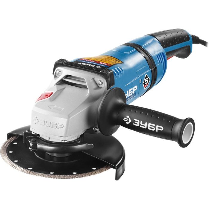 Машина углошлифовальная "ЗУБР" УШМ-П180-2100 ПВ, плавный пуск, 180мм, 6000об/мин, 2100Вт