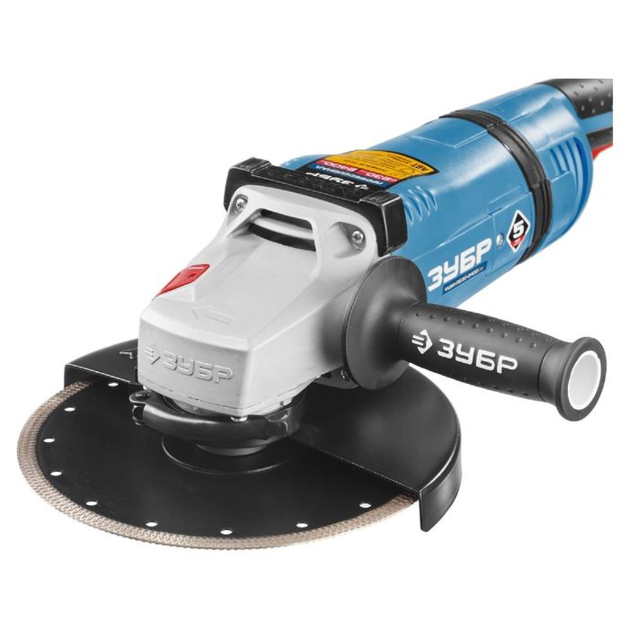 Машина углошлифовальная "ЗУБР" УШМ-П230-2400 ПВ, плавный пуск, 230мм, 6000об/мин, 2400Вт