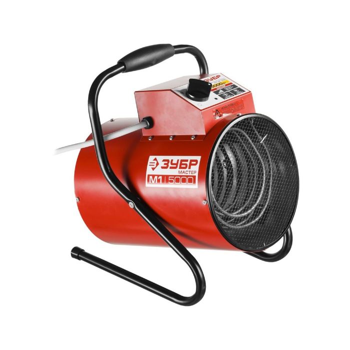 Пушка тепловая "ЗУБР" ЗТП-М1-5000, круглая, электрическая, гладкий нерж ТЭН, 4,5/3 кВт, 220В