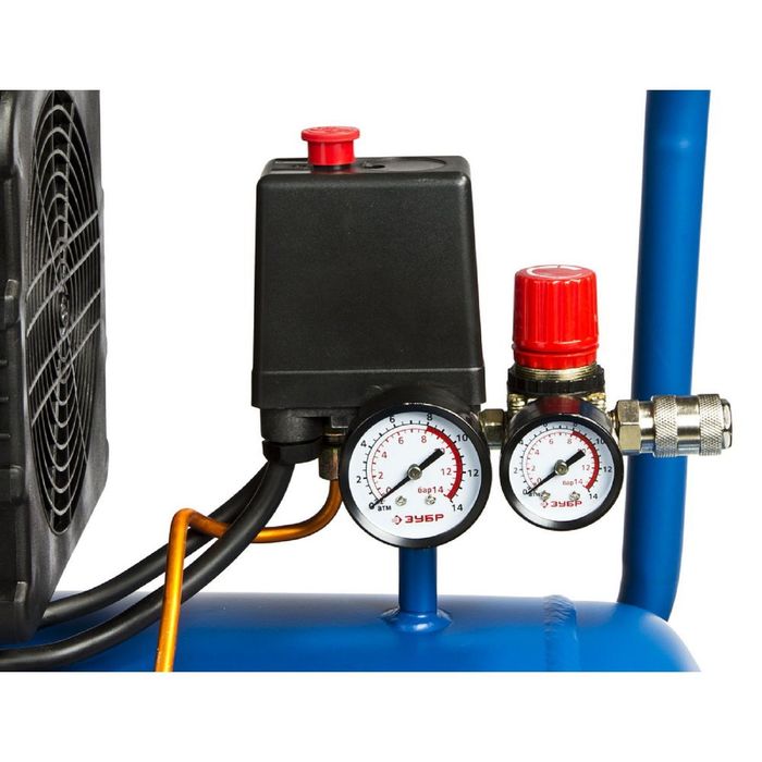 Компрессор "ЗУБР" ЗКП-230-50-2.5, воздушный, поршневой, безмасляный, 50л, 8Атм, 2500Вт, 220В