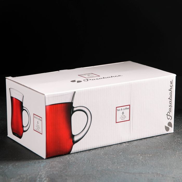 Набор стаканов для чая с ручкой 145 мл "Чай и Кофе", 6 шт