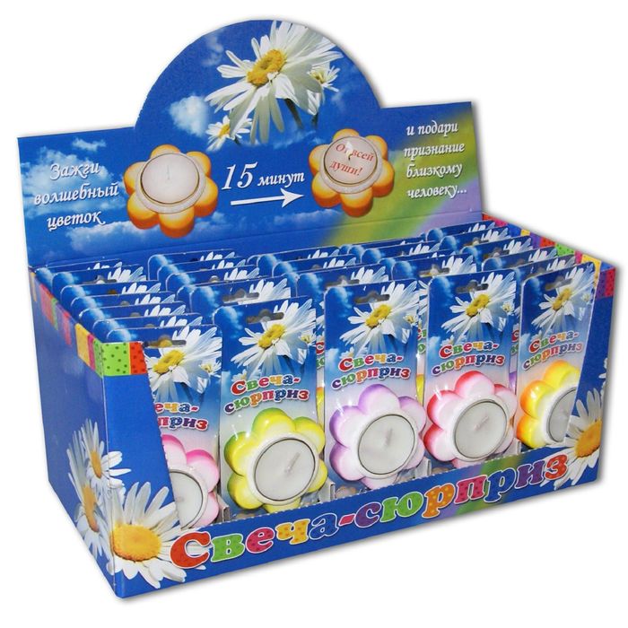 Шоу-бокс со свечами сюрприз &quot;Цветок&quot;  35 штук