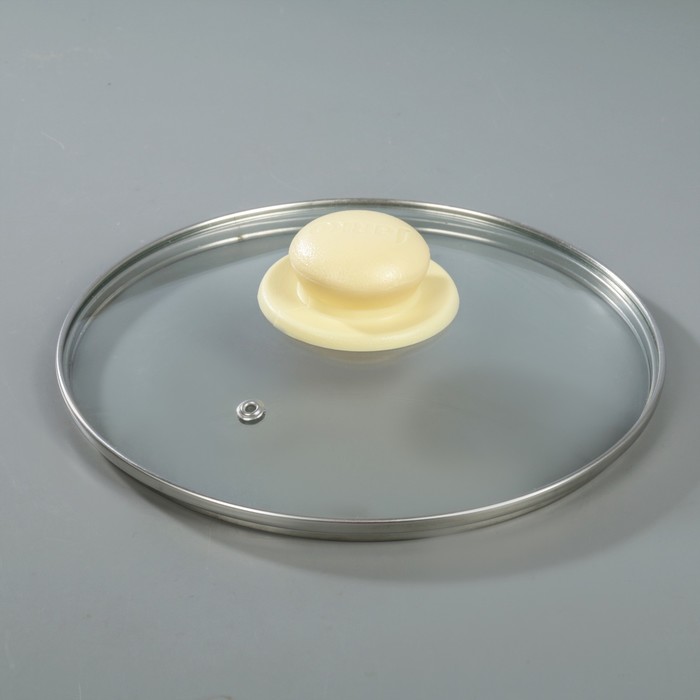 Крышка стеклянная d=22 см, ручка МИКС