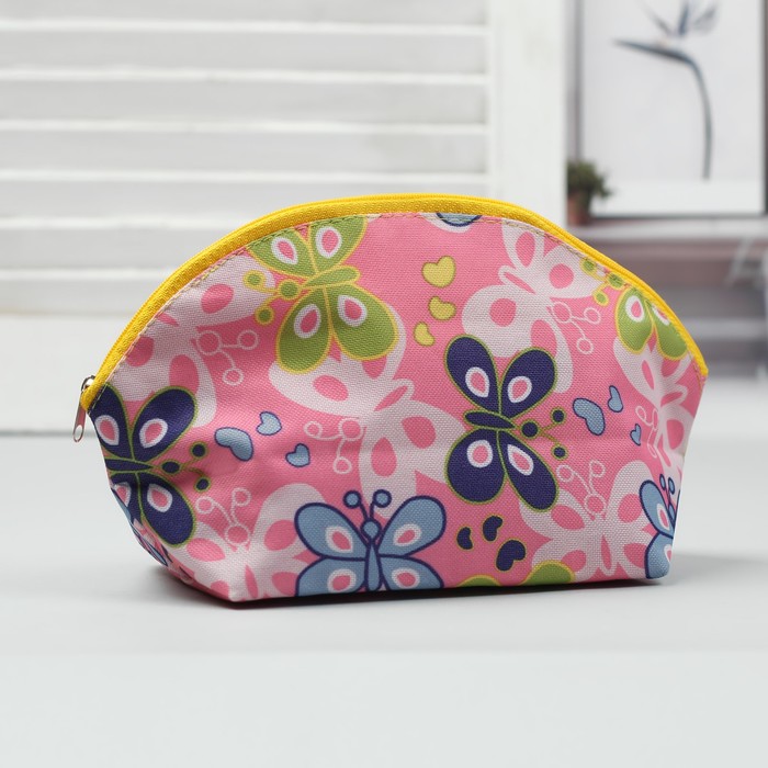 Косметичка простая на молнии, 1 отдел, цвет розовый