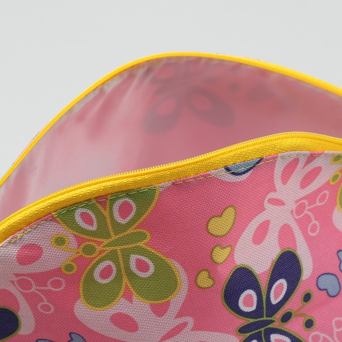 Косметичка простая на молнии, 1 отдел, цвет розовый