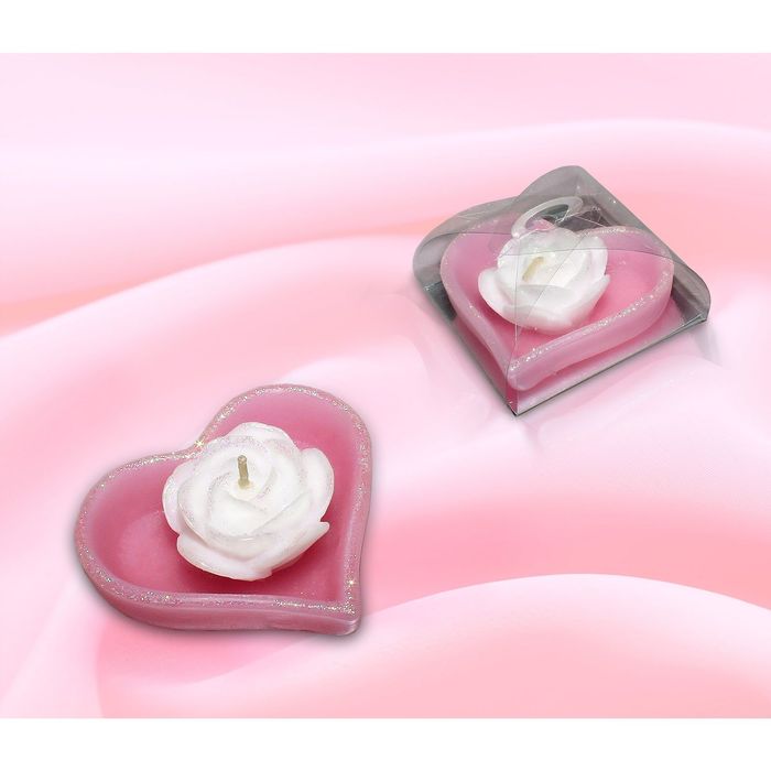 свеча "Сердце с розой"