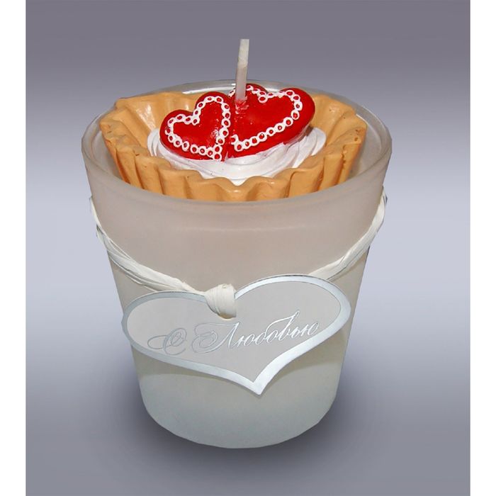 свеча в стекле "Пирожное"