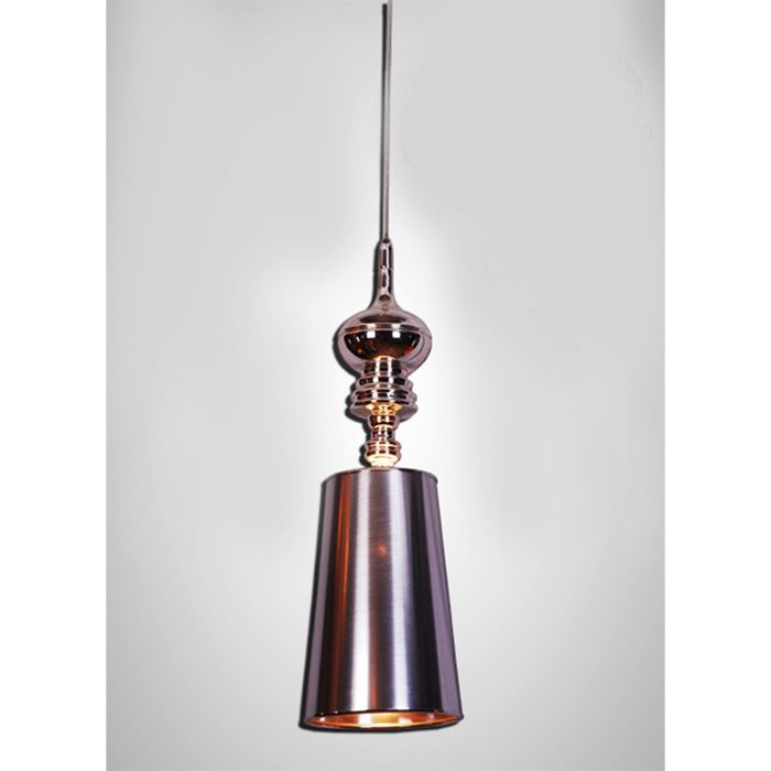 Люстра подвес лофт "Сильвия" 1 лампа 60W Е14 хром 57х18 см