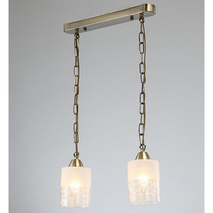 Люстра подвес кантри "Джина" 2 лампы 60W Е14 античная бронза 120х38 см