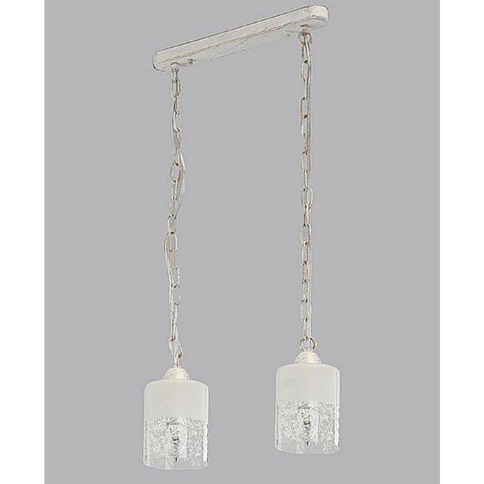 Люстра подвес кантри "Джина" 2 лампы 60W Е14 слоновая кость 120х38 см