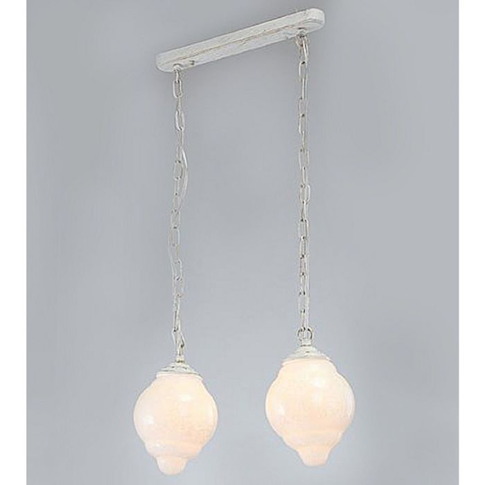 Люстра подвес кантри "Изабелла" 2 лампы 60W Е27 слоновая кость 65х43 см