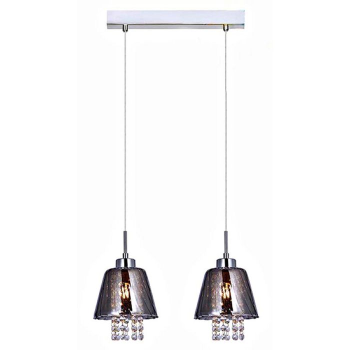 Люстра подвес лофт "Терамо" 2 лампы 60W Е14 хром 100х36 см