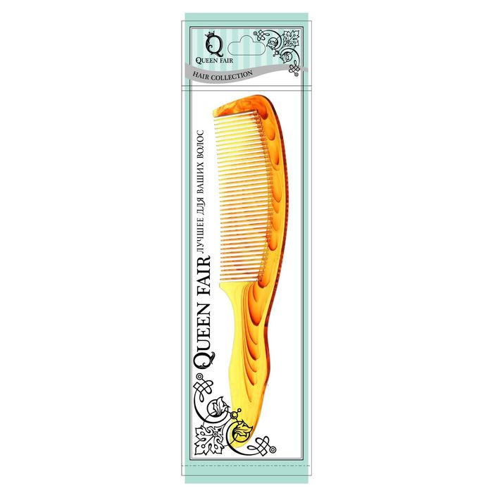 Расчёска с ручкой, цвет янтарный