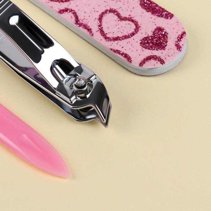 Набор маникюрный, 3 предмета, цвет МИКС