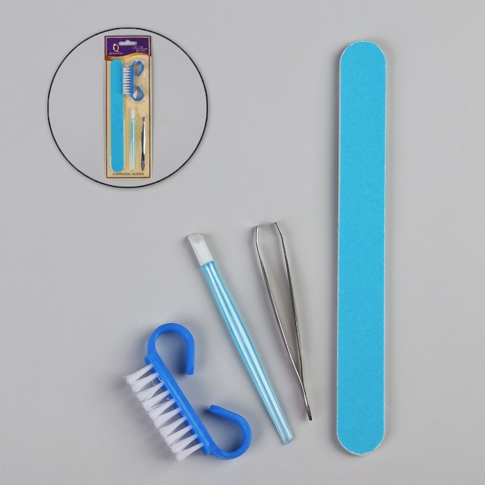 Набор маникюрный, 4 предмета, цвет МИКС