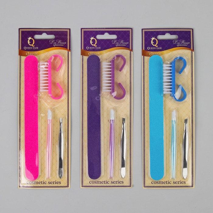 Набор маникюрный, 4 предмета, цвет МИКС