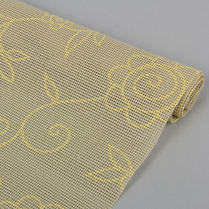 Коврик противоскользящий 45х100 см "Вьющиеся цветы", цвет бежевый