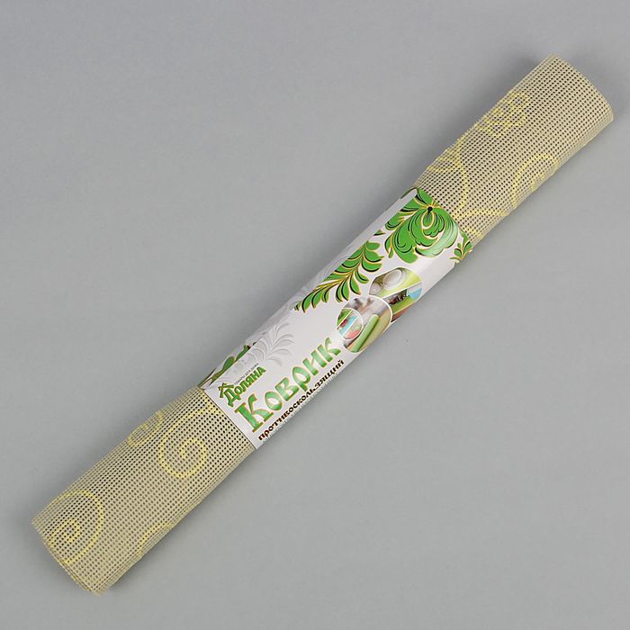 Коврик противоскользящий 45х100 см "Вьющиеся цветы", цвет бежевый