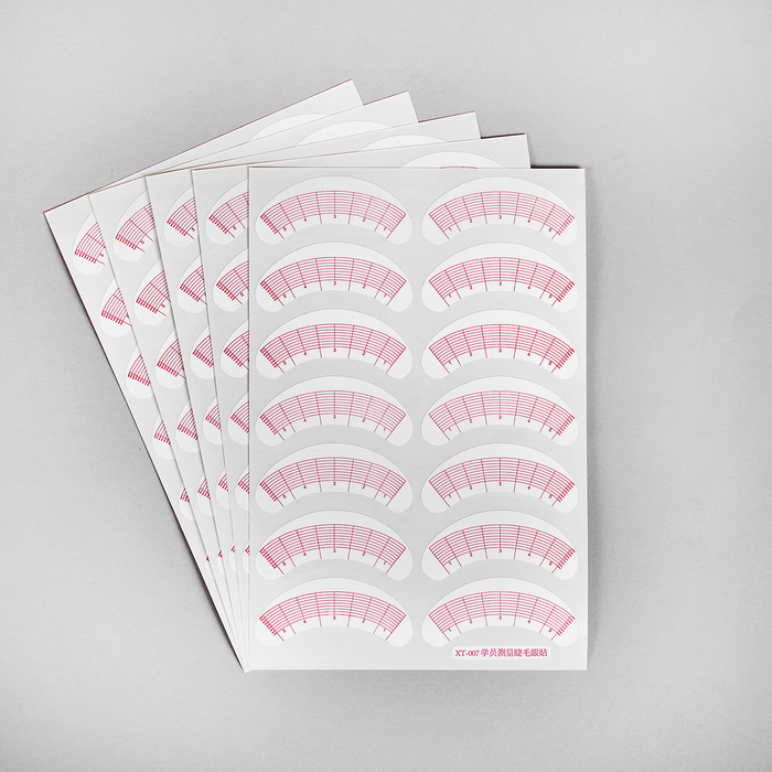 Набор патчей для наращивания ресниц, с разметкой, 14шт на листе (5 листов)