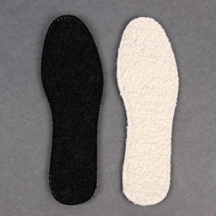 Стельки для обуви, прошитые, 39 р-р, пара, цвет чёрный/бежевый