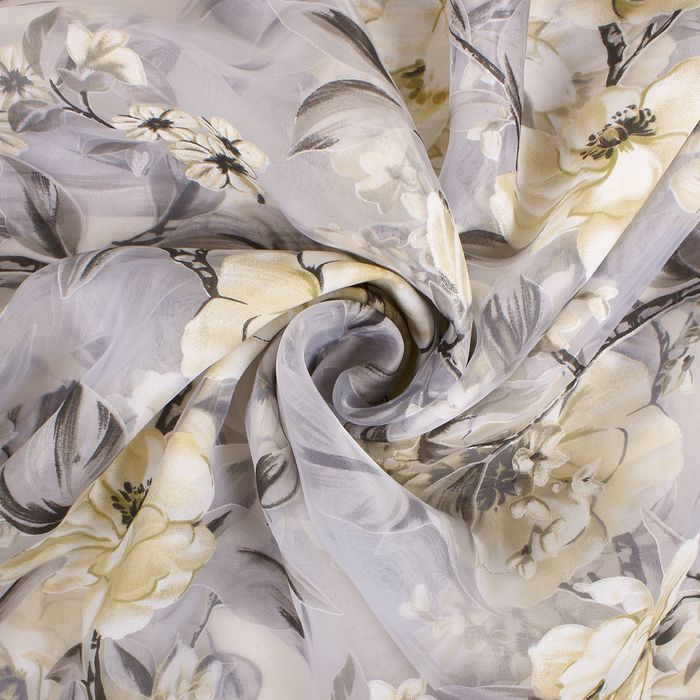 Тюль "Этель" Яблоневый цвет (с утяжелителем), ширина 145 см, высота 270 см, цвет бежевый