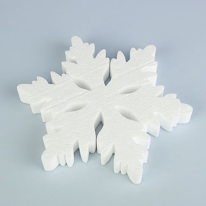 Снежинка из пенопласта 25 см, набор 10 шт,