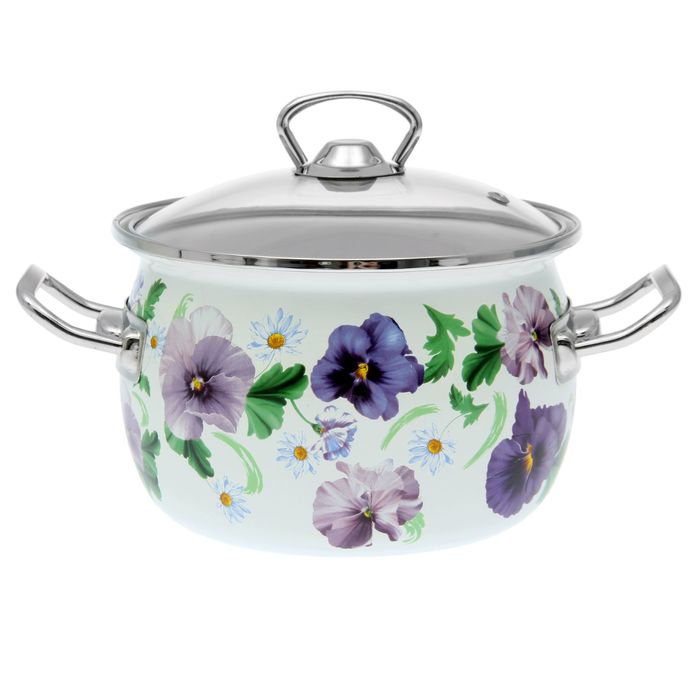 Кастрюля 2,5 л "Фиалка ситец"