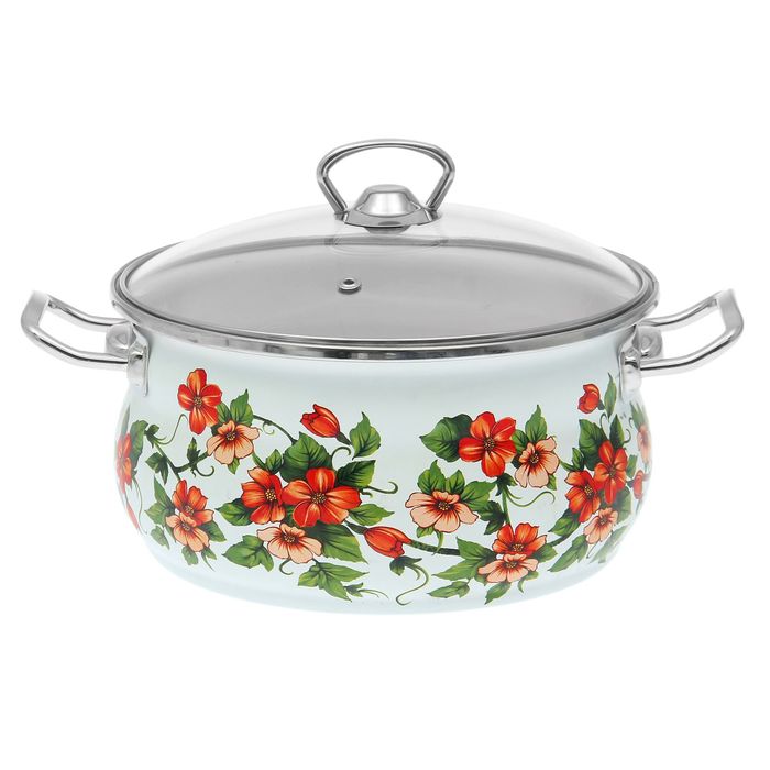 Кастрюля со стеклянной крышкой 3,5 л "Бисер"