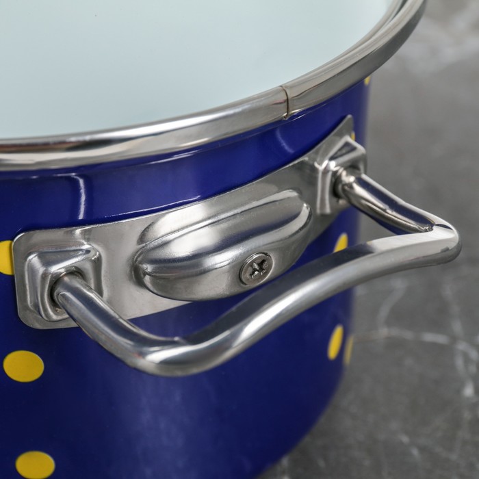 Набор кастрюль "Кобальтовая саксония", 3 шт: 2 л, 3 л, 5,5 л