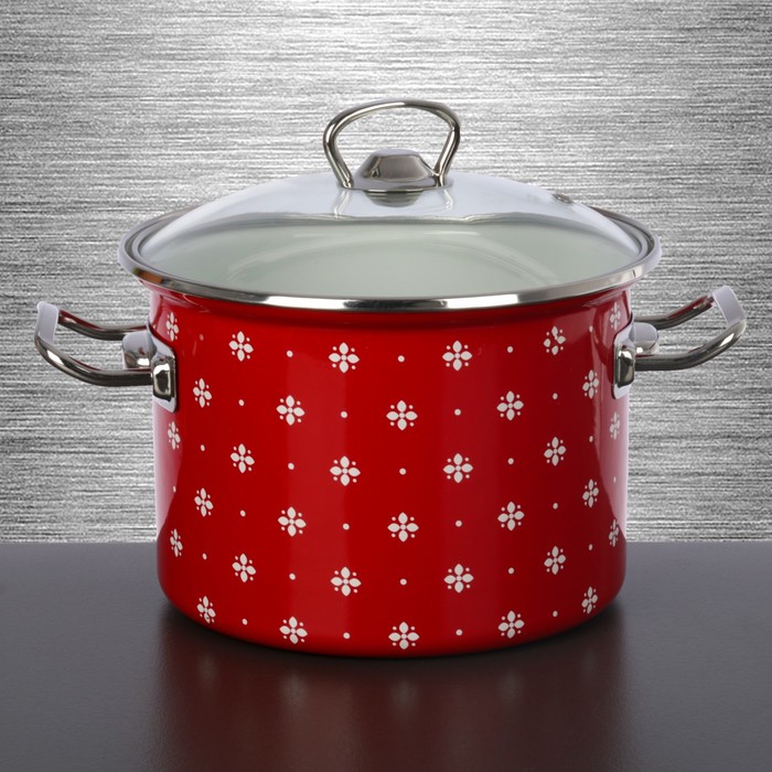 Набор кастрюль "Красная Саксония", 3 шт: 2 л; 3,5 л, 5,5 л