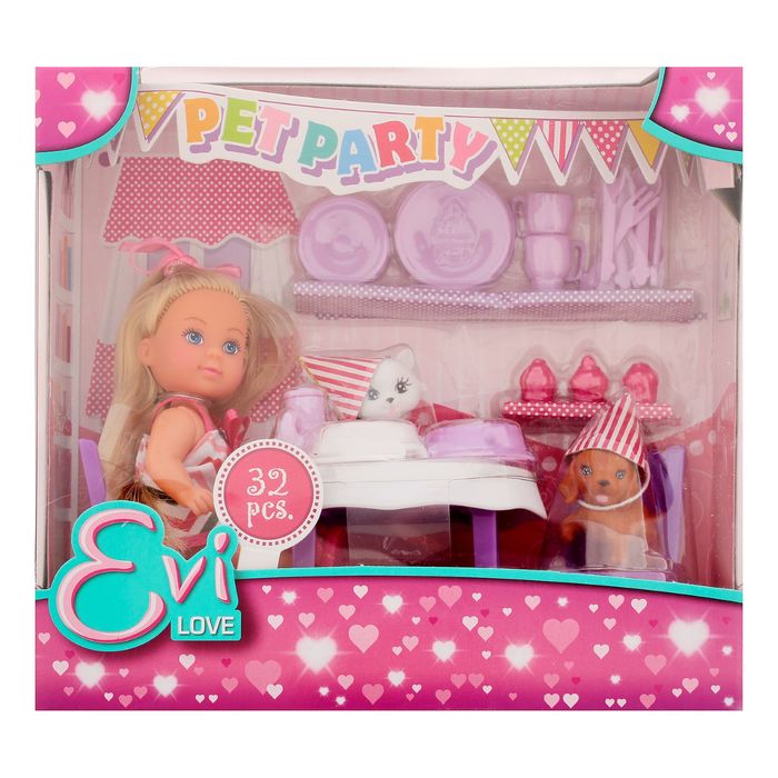 Кукла «Еви» с набором «День рождения питомцев»
