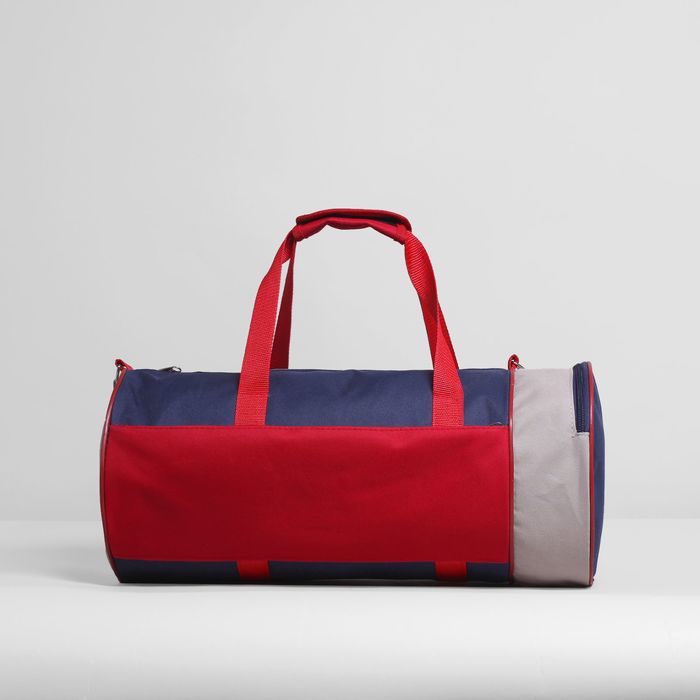 Сумка спортивная, 1 отдел, наружный карман, цвет синий/красный/серый